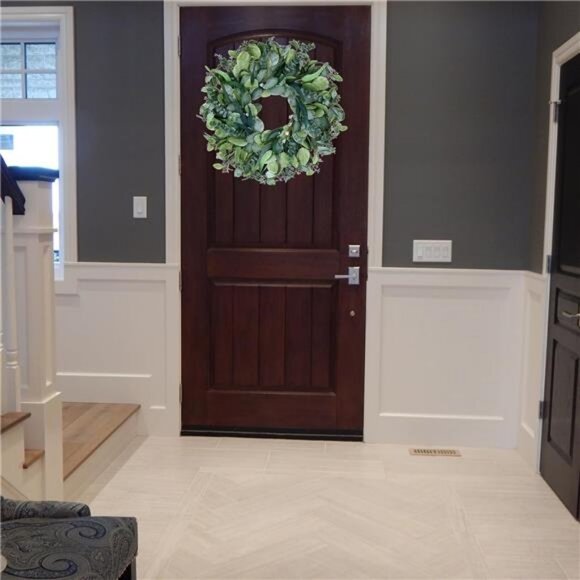 26 Artificial Eucalyptus Wreaths for Front Door for All Seasons, Home Wall Decor - Picture 4 of 6